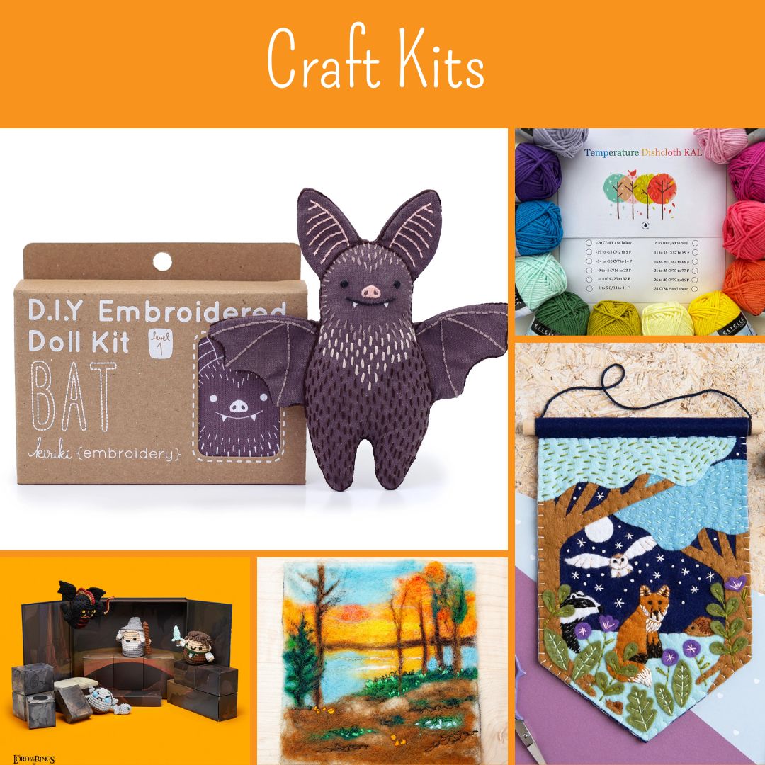 Collage of craft kit trend examples