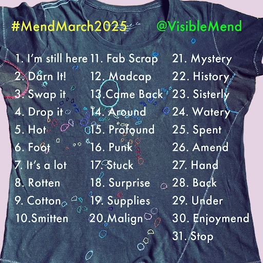 Mend March daily prompts
